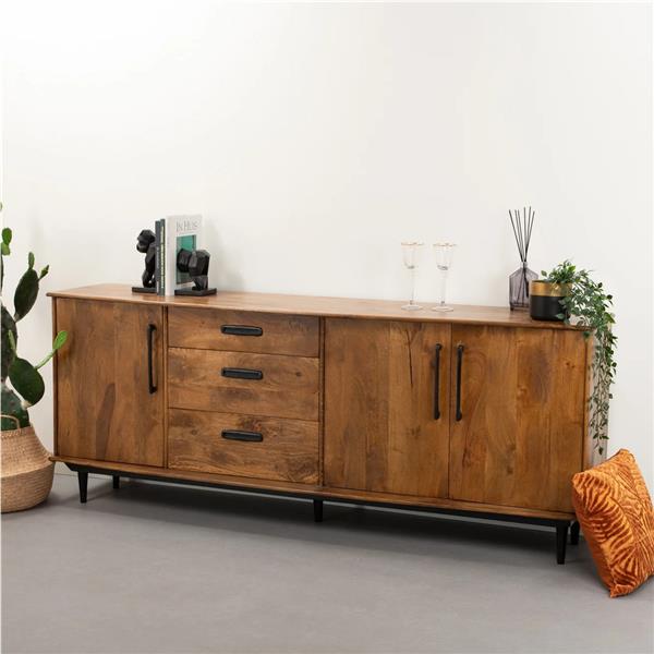 Grote foto dressoir elias 200x45x80 cm mangohout huis en inrichting eettafels