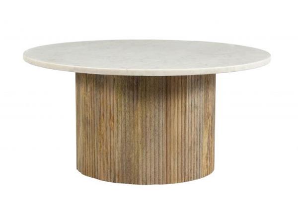 Grote foto salontafel brix nova white rond blad wit marmer showroommodel huis en inrichting eettafels