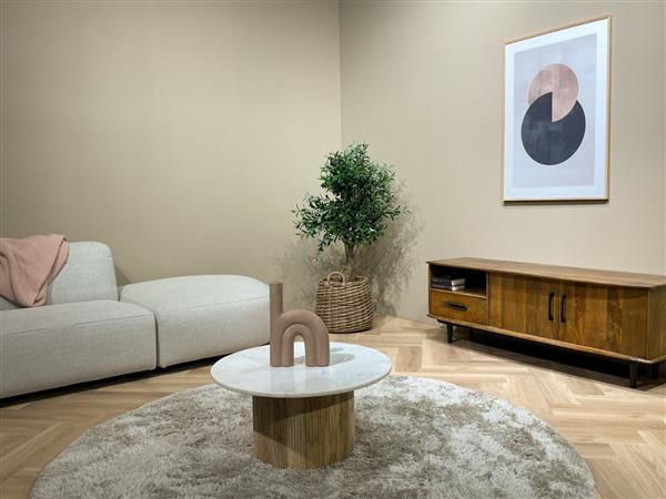 Grote foto salontafel brix nova white rond blad wit marmer showroommodel huis en inrichting eettafels