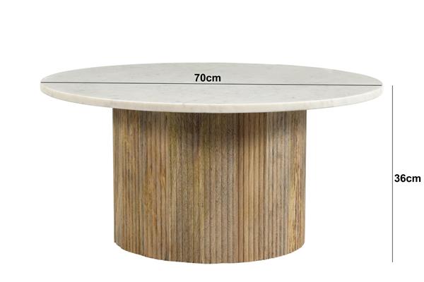 Grote foto salontafel brix nova white rond blad wit marmer showroommodel huis en inrichting eettafels
