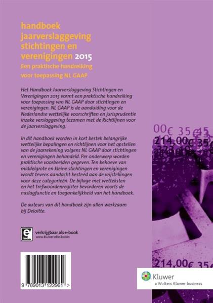 Grote foto deloitte handboek jaarverslaggeving stichtingen en verenigingen 2015 boeken overige boeken
