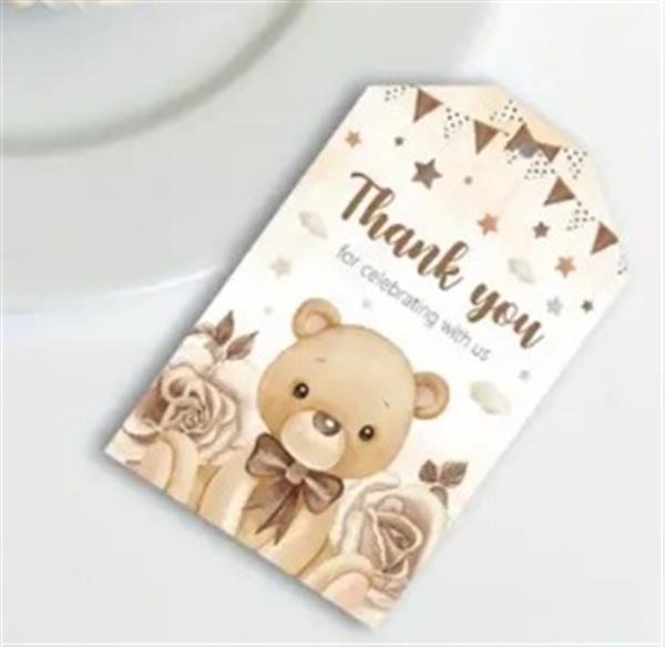 Grote foto bloemenkaartjes thank you for celebrating with us beertje tussen bloemen set van 50 cadeaulabe verzamelen overige verzamelingen