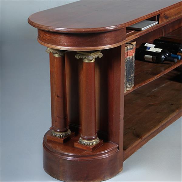 Grote foto mahonie toonbank roomdivider bar counter of balie voor winkelinrichting of receptie ca 1865 no.6 antiek en kunst stoelen en banken