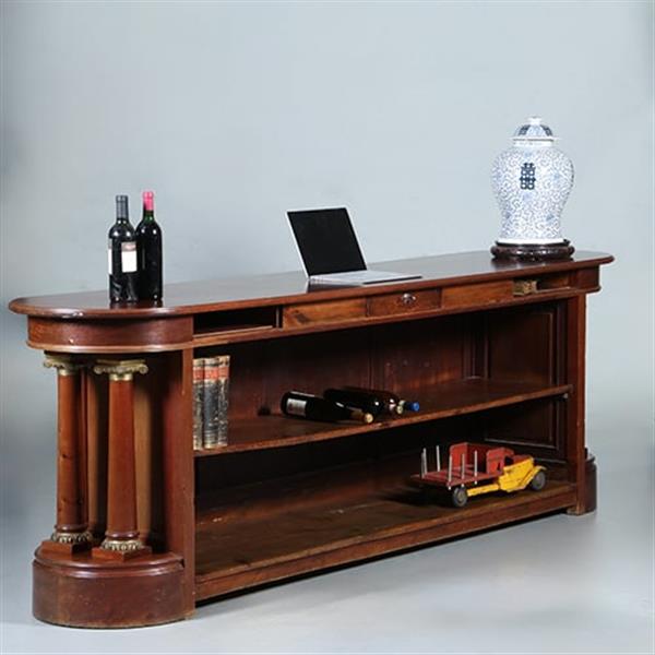 Grote foto mahonie toonbank roomdivider bar counter of balie voor winkelinrichting of receptie ca 1865 no.6 antiek en kunst stoelen en banken