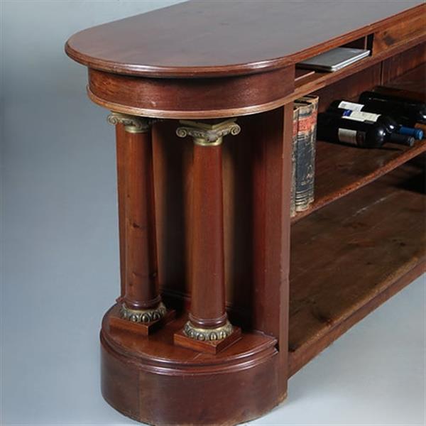 Grote foto mahonie toonbank roomdivider bar counter of balie voor winkelinrichting of receptie ca 1865 no.6 antiek en kunst stoelen en banken