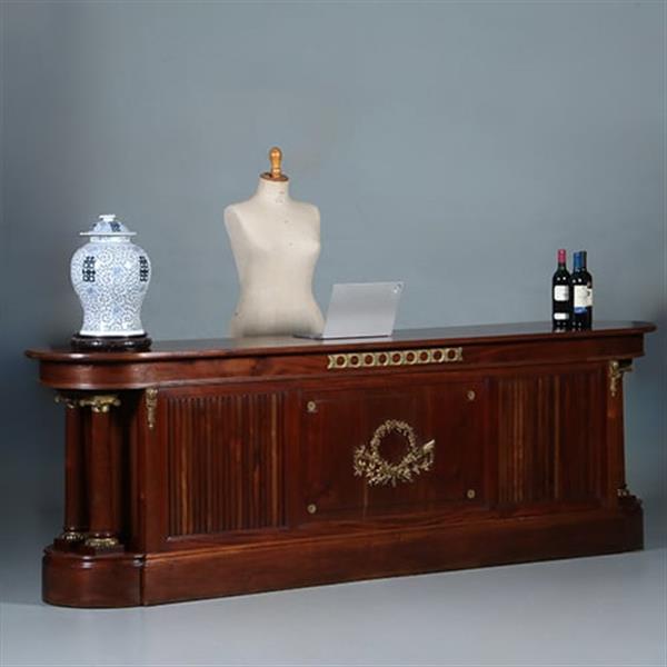 Grote foto mahonie toonbank roomdivider bar counter of balie voor winkelinrichting of receptie ca 1865 no.6 antiek en kunst stoelen en banken