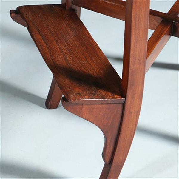 Grote foto antieke kruk ca 1810 op 4 sabelpoten met voetenplank het leer prachtig doorleefd no.740445 antiek en kunst stoelen en banken