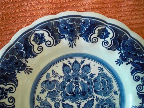 Grote foto handgeschilderd delfts blauw wandbord distel antiek en kunst wandborden en tegels