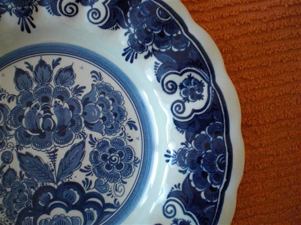 Grote foto handgeschilderd delfts blauw wandbord distel antiek en kunst wandborden en tegels