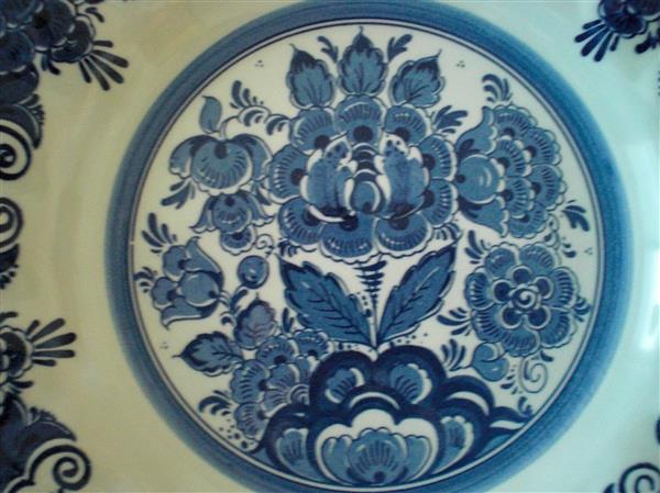 Grote foto handgeschilderd delfts blauw wandbord distel antiek en kunst wandborden en tegels