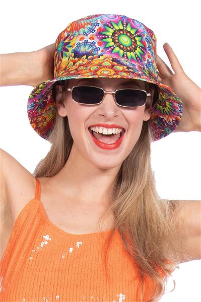 Grote foto hippie 60s bucket hat verzamelen overige verzamelingen