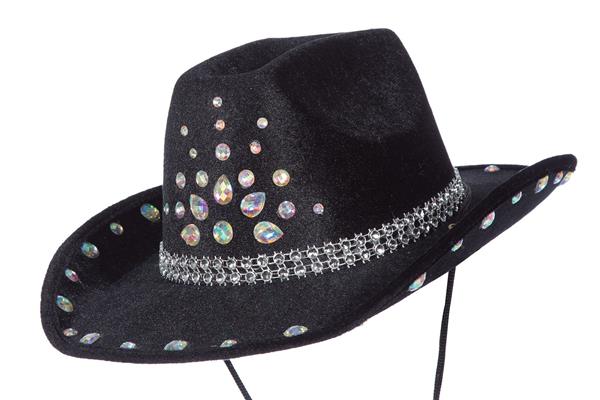 Grote foto cowboy hoed zwart dames strass steentjes verzamelen overige verzamelingen