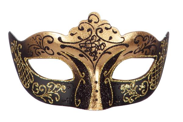 Grote foto venetiaans oogmasker zwart goud glitter verzamelen overige verzamelingen