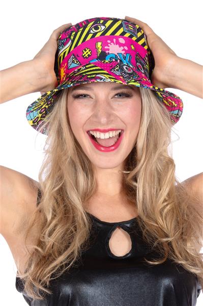 Grote foto neon 80s bucket hat verzamelen overige verzamelingen