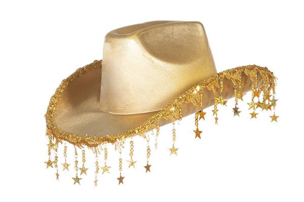 Grote foto cowboy hoed goud dames franje sterretjes verzamelen overige verzamelingen