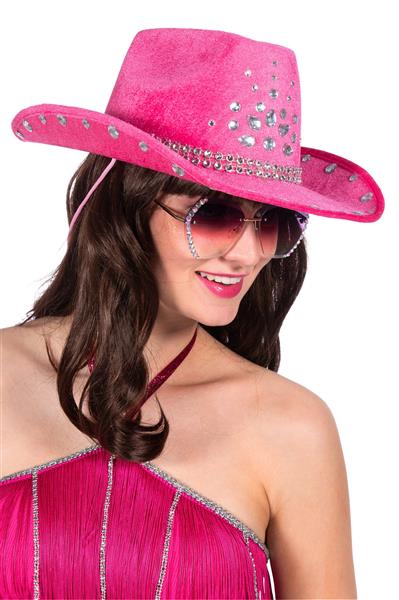 Grote foto cowboy hoed roze dames strass steentjes verzamelen overige verzamelingen