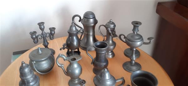 Grote foto 14 tinnen miniaturen antiek en kunst tin