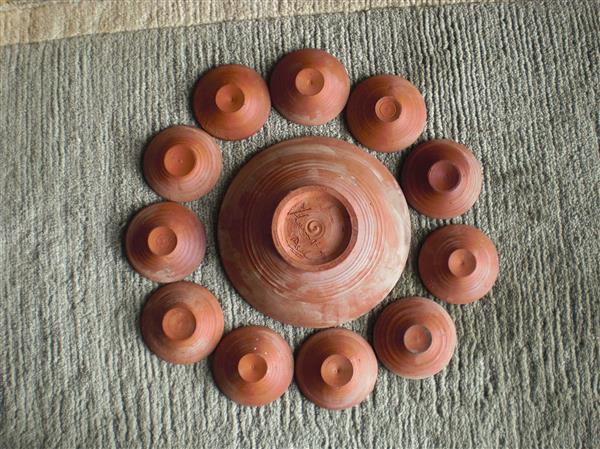 Grote foto aardewerk serveer set antiek en kunst keramiek en aardewerk