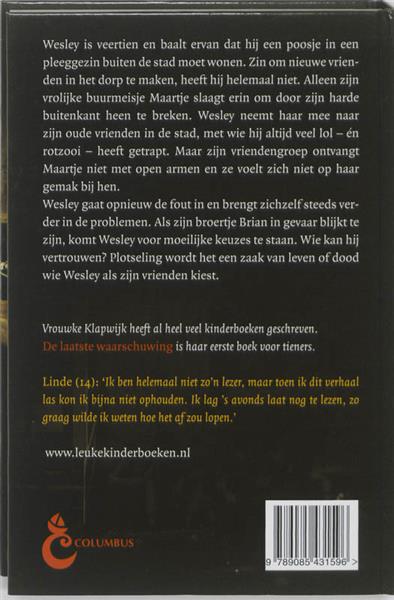 Grote foto laatste waarschuwing de boeken jeugd 13 jaar en ouder