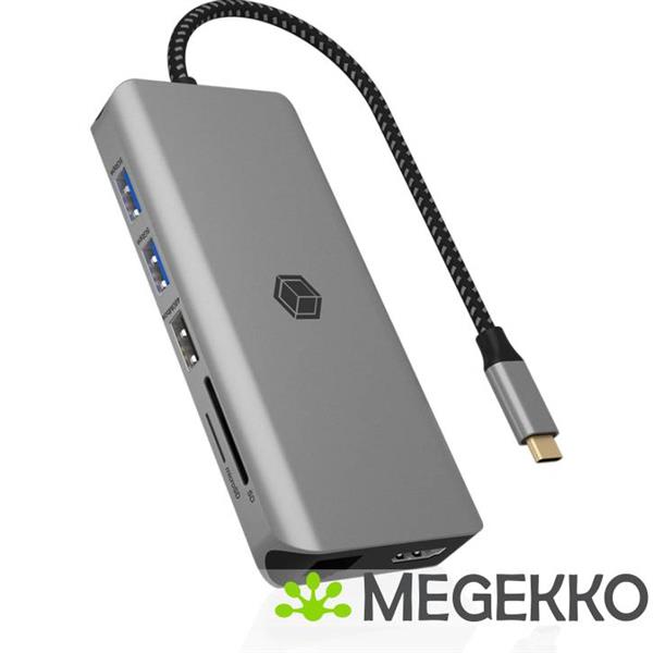 Grote foto icy box ib dk4061 cpd bedraad usb 3.2 gen 1 3.1 gen 1 type c grijs computers en software overige computers en software