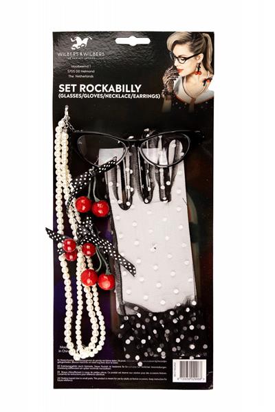 Grote foto set rockabilly bril handschoenen ketting oorbel verzamelen overige verzamelingen