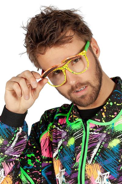 Grote foto neon 80s bril hologram met klep verzamelen overige verzamelingen