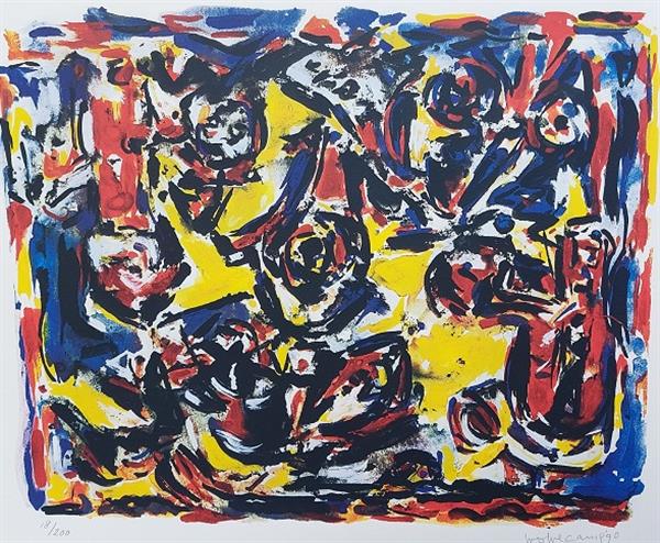 Grote foto theo wolvecamp oiseaux joyeux antiek en kunst litho en zeefdrukken