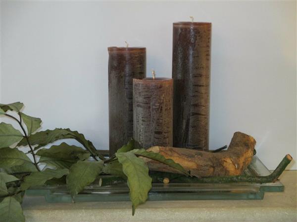 Grote foto krulkaarsen bika kaarsen set van 3 chocolade 333101 huis en inrichting woningdecoratie