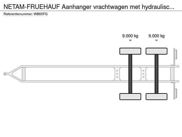 Grote foto netam fruehauf aanhanger vrachtwagen met hydraulische lier agrarisch aanhangwagens