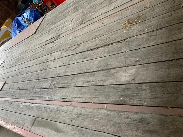 Grote foto netam fruehauf aanhanger vrachtwagen met hydraulische lier agrarisch aanhangwagens