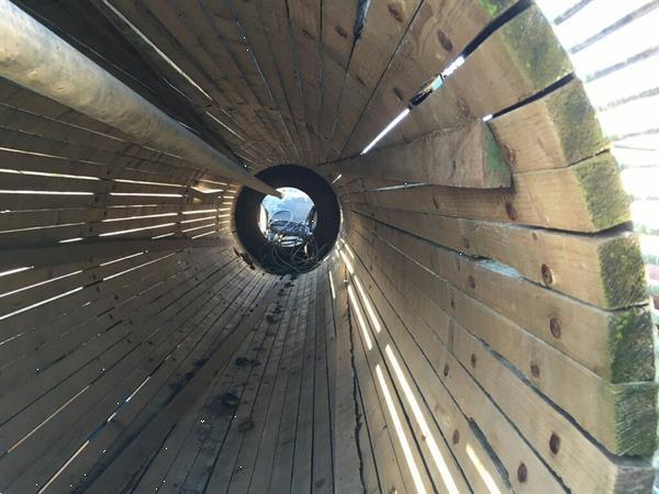 Grote foto mobiele spoeltrommel 7 meter lang agrarisch oogstmachines