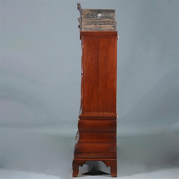 Grote foto dubbel gebogen kabinet in prachtige oude kleur 18e eeuws no.843057 antiek en kunst stoelen en banken