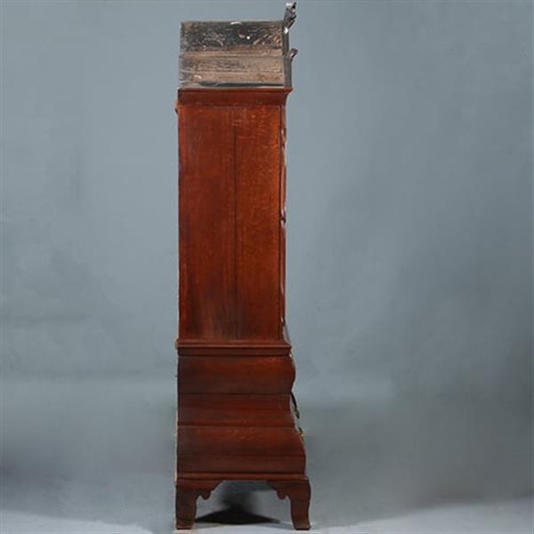 Grote foto dubbel gebogen kabinet in prachtige oude kleur 18e eeuws no.843057 antiek en kunst stoelen en banken