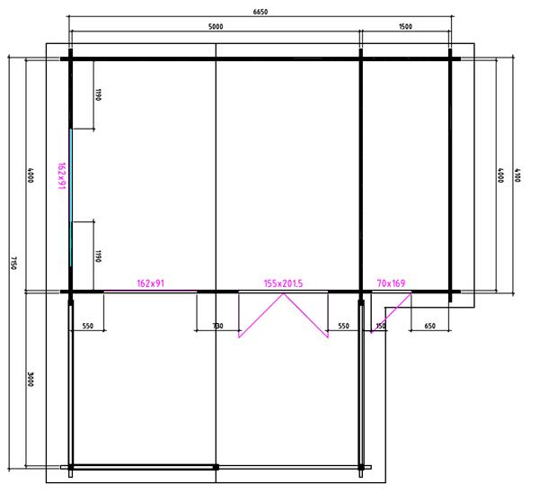 Grote foto tuinhuis blokhut 5x4 3z 695 x 440 x 265 h cm tuin en terras tuinhuisjes en blokhutten