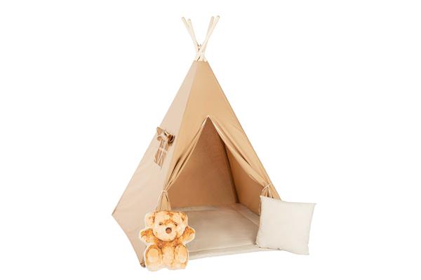 Grote foto tipi tent caramel met accessoires caramel speelmat en 2 kussens driehoek en vierkant kinderen en baby overige