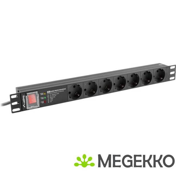 Grote foto lanberg pdu pro 07f 0200 bk energiedistributie 6 ac uitgang en 1u zwart computers en software overige
