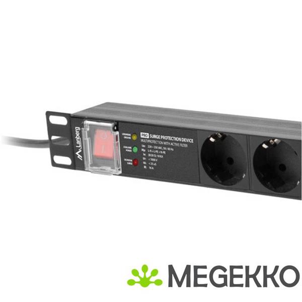 Grote foto lanberg pdu pro 07f 0200 bk energiedistributie 6 ac uitgang en 1u zwart computers en software overige