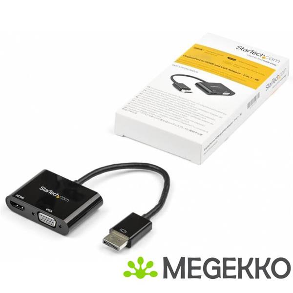 Grote foto startech.com dp2vgahd20 video kabel adapter displayport hdmi vga d sub zwart computers en software overige computers en software