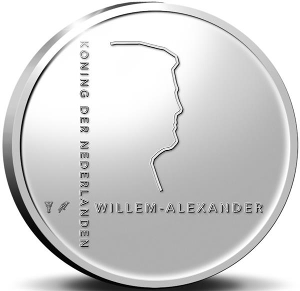 Grote foto nederland 5 euro 2022 mondriaan zilver proof verzamelen munten overige