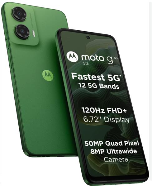 Grote foto motorola moto g35 5g 17 1 cm 6.72 dual sim android 14 usb type c 4 gb 128 gb garantie computers en software overige computers en software