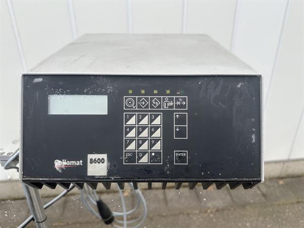Grote foto collamat 8600 etiketteerder etiketteermachine etiketteermachine boven etiketteren met transportband agrarisch tuinbouw