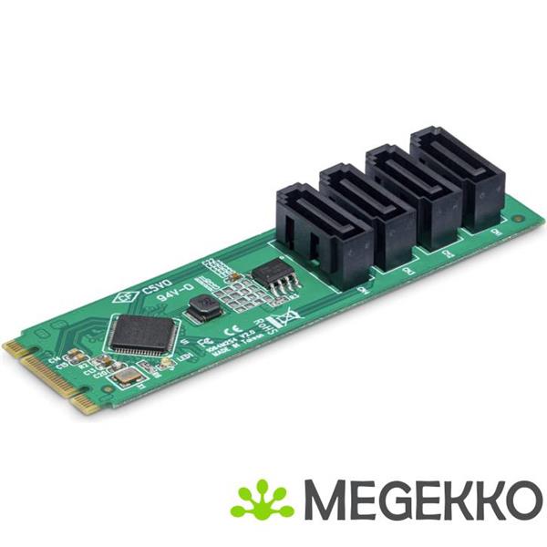 Grote foto startech.com 4 port m.2 naar sata adapter kaart m.2 pcie 3.0 naar sata hdd ssd uitbreidingskaart a computers en software overige computers en software