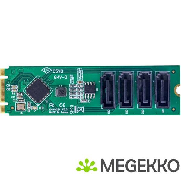 Grote foto startech.com 4 port m.2 naar sata adapter kaart m.2 pcie 3.0 naar sata hdd ssd uitbreidingskaart a computers en software overige computers en software