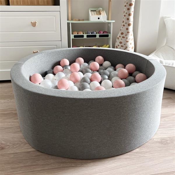 Grote foto ballenbad cotton 90x30cm grey excl ballen kinderen en baby overige