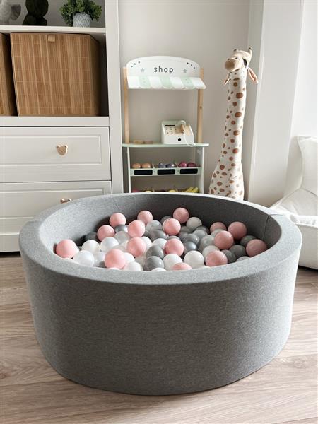 Grote foto ballenbad cotton 90x30cm grey excl ballen kinderen en baby overige