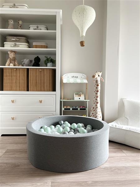 Grote foto ballenbad cotton 90x30cm grey excl ballen kinderen en baby overige
