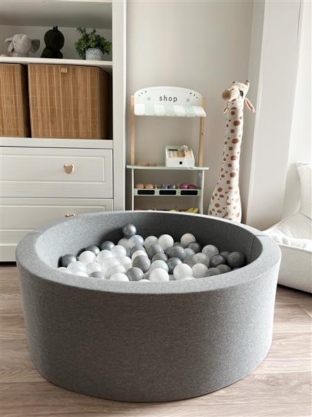 Grote foto ballenbad cotton 90x30cm grey excl ballen kinderen en baby overige