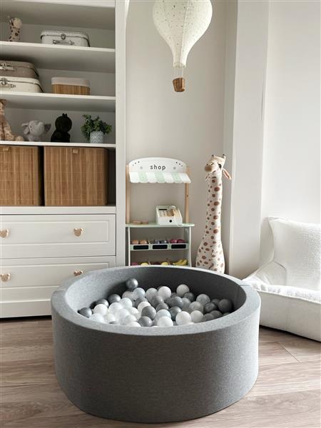 Grote foto ballenbad cotton 90x30cm grey excl ballen kinderen en baby overige