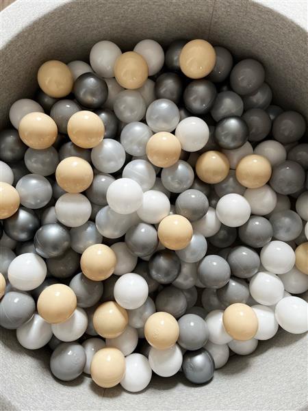 Grote foto ballenbad cotton 90x30cm light grey excl ballen kinderen en baby overige