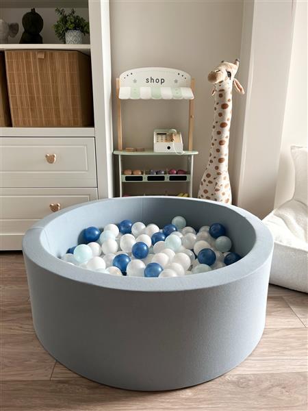 Grote foto ballenbad cotton 90x30cm blauw excl ballen kinderen en baby overige